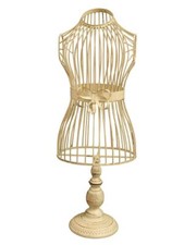 Schneiderpuppe Schaufensterpuppe Kleiderbüste Metall cremeweiß antik Stil (8766)