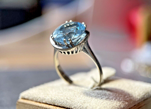 Weißgold ring mit großem - weißgold,