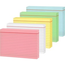 Karteikarten A6, 250 Stück, liniert, bunte Lernkarten, Notizen, Vokabeln, Prü...