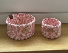 Häkelkorb Korb Holzboden