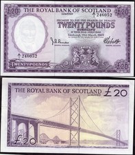 Royal Bank of Scotland. 20 £ 1969 (BYB SC820) A/1 246052 knackig ss.     dy23991
