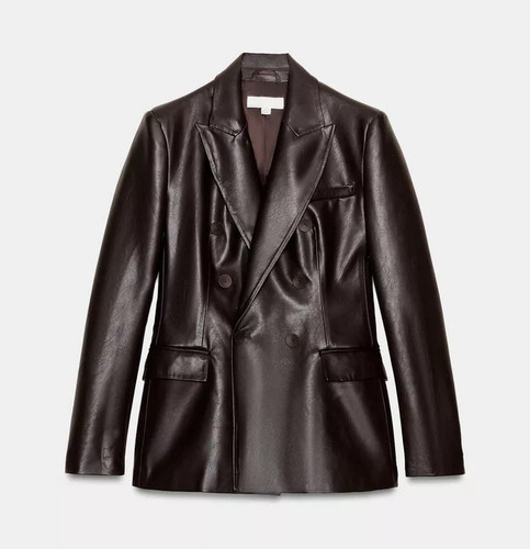 Zara damen leder blazer jacke - zara, leder-blazer