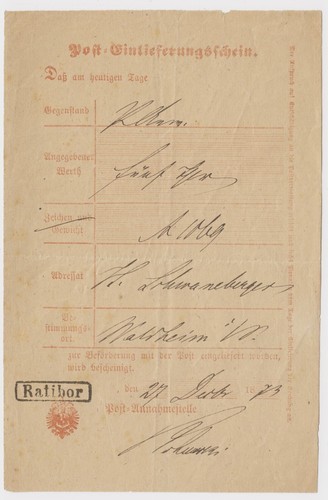 Postschein mit ratibor - mit, r1