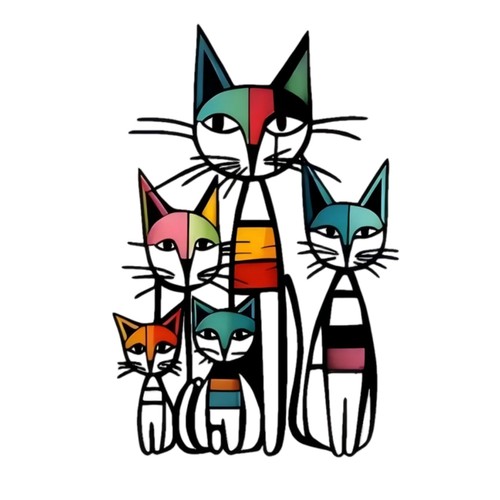 Katze wanddeko aus metall - katze, –