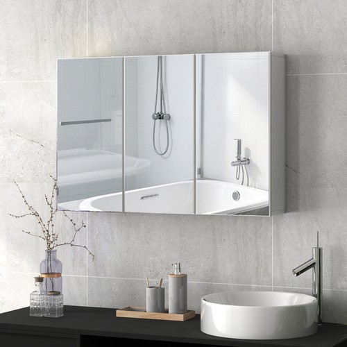 Homcom spiegelschrank bad mit - spiegelschrank,