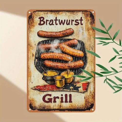Blechschild bratwurst grill - blechschild,