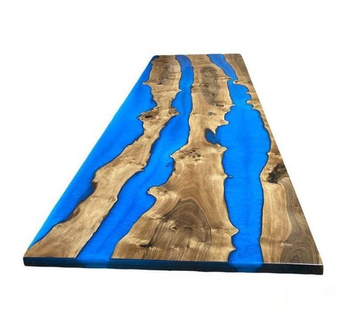 Blauer epoxid river esstisch - blauer,