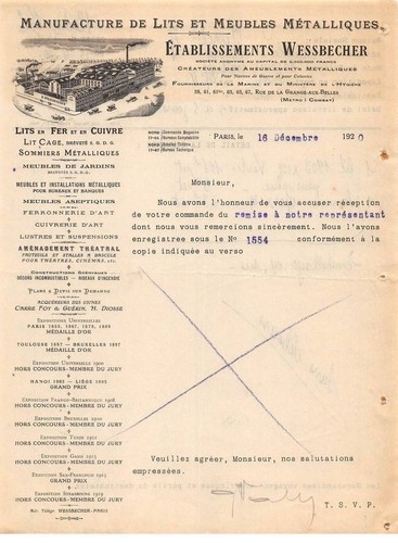 Facture.AM19825.Paris.1920