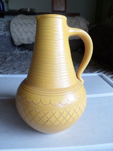 Vintage henkelvase ockerfarben - henkelvase,