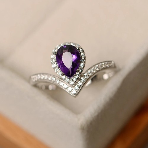 Amethyst ring birnenschliff - amethyst,