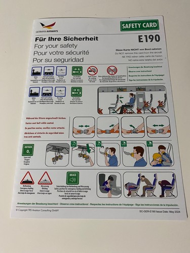 Safety card german - card,