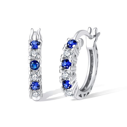 Creolen mit zirkonia blau - zirkonia,