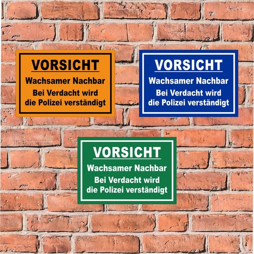 Schild wachsamer nachbar - schild,