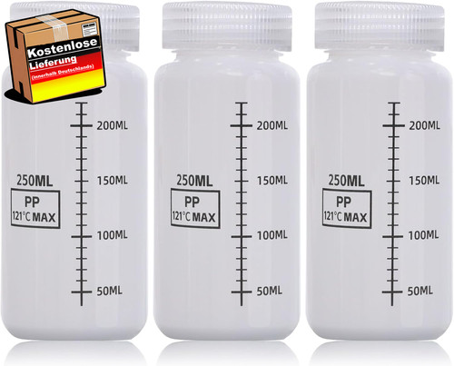 3er set weithalsflaschen 250ml - set,