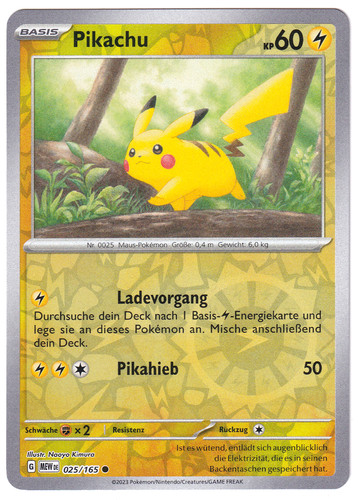 Pokemon karte pikachu - pokemon, reverse
