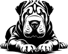 Shar pei aufkleber - shar,