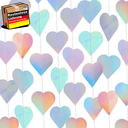 Herz girlande papier 12m - papier,