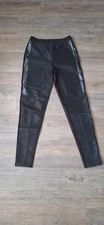 Calzedonia Leggins Schwarz Biker Kunstleder Gr. M 38 