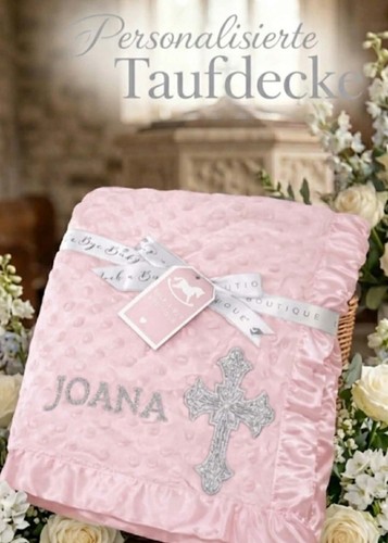Taufdecke rosa babydecke - rosa,