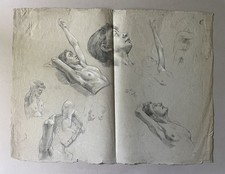 Bleistiftzeichnung Akt Studien - Oberkörper Mann Frau Kunst Arme Kopf Gesicht