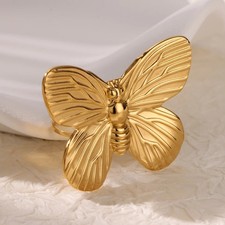 Damen Schmetterling Ring Gold