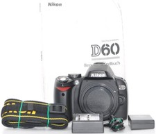 Nikon D60 Digitalkamera 10,2 MP DSLR Body Gehäuse 8244 Auslöser Zt. Gut #Z
