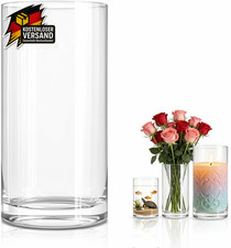 Große Glasvase Zylinder für