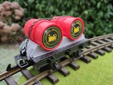 LGB Spur G Güterwagen FELDBAHNWAGEN mit 2 Fässer & Kette gesichert --RARITÄT--