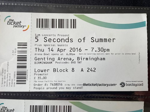 Seconds summer ticket - seconds,