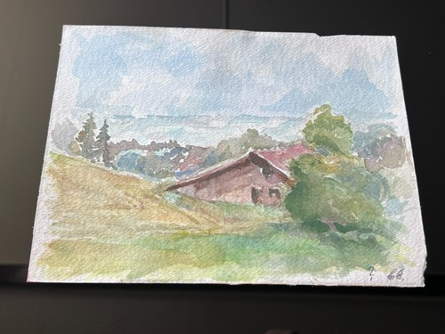 Aquarell landschaft chiemgau - landschaft,