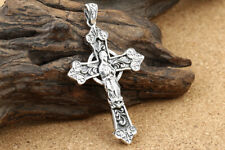 I07 Anhänger keltisches Kreuz Jungfrau Maria Silber 925 roter Kristall