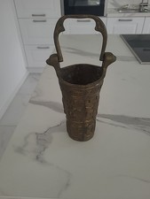 ALTE RELIEF VINTAGE WEIHWASSEREIMER WEIHWASSER BRONZE ODER MESSING HANDARBEIT