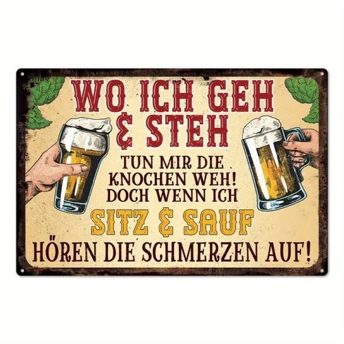 Blechschild ich geh und - blechschild,