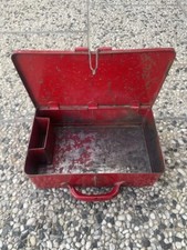 Werkzeugkasten leer Metall rot gebraucht Landwirt Schlepper, 60er Jahre, Koffer 