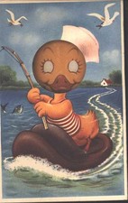 13811201 - Ente beim Angeln, Geschicklichkeitsspiel 2 Kugeln muessen als