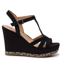 UGG Damen Schuhe Espadrilles Melissa 1102807 Schwarz Plattform Keilabsatz  EU36