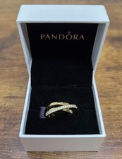 Pandora Crossover Pave Ring