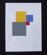 Konstruktivismus - Komposition Anton Stankowski (Serigrafie) mit Signatur