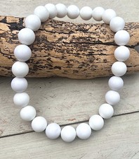 Choker Halskette Modekette Perlenkette Collier klobig grosse Perlen weiss 15mm