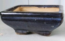 Bonsaischale Pflanzschale Keramik glasiert - VINTAGE 9,5 x 12 x 5,5 cm