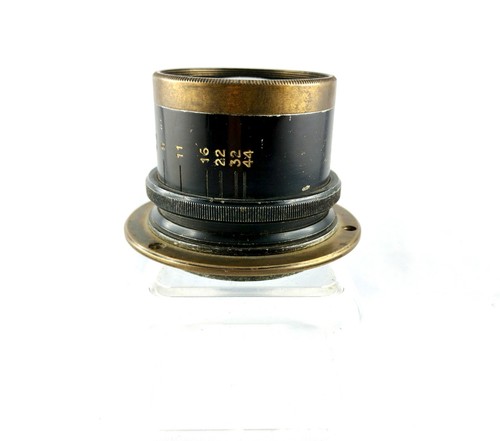 Antique brass lens - brass, large