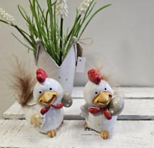 2er Set Hühner mit Osterei