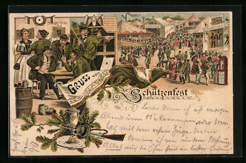 Lithographie schützenfest - lithographie,