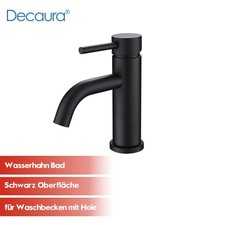 Decaura Wasserhahn Bad Schwarz klein Waschbecken Armatur Waschtischarmatur