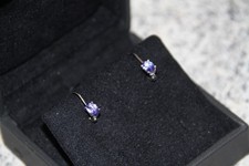 Tansanit AAA Ohrboutons 750er Weißgold im OVP mit Zertifikat