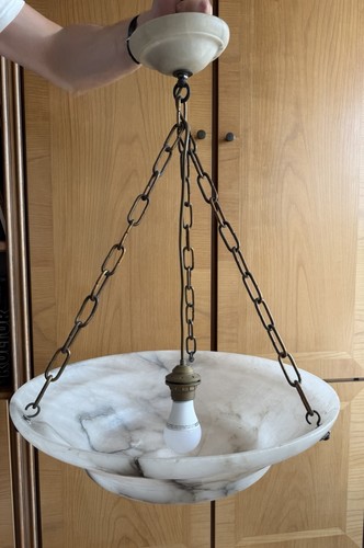 Antike alabaster hängelampe - antike, alabaster-hängelampe