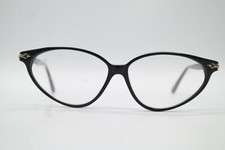 Vintage GALILEO REINING 14 Schwarz Silber Oval Brille Brillengestell NOS