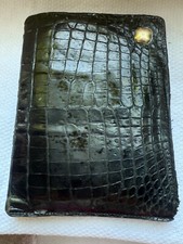 HERMES Paris,Brieftasche,schwarz,Leder,Kroko Prägung,Vintage,14 x 11 cm,edel