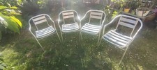 4 Stuhl Stabile Aluminium Stapelstuhl Bistrostuhl Garten stapelbar Balkon Stühle