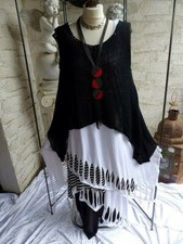 1292 MOONSHINE Shirt Löcher Borte Gr 2 weiß